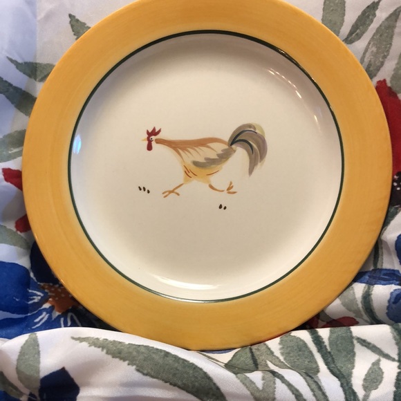 DONATED Lot of four Home Trends “Oh La La Rooster”8.5” Salad Plates - Picture 5 of 8
